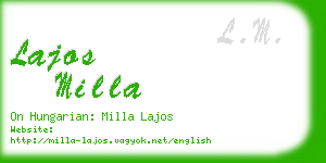 lajos milla business card